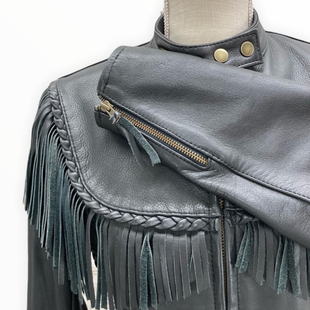 HARLEY-DAVIDSON Willie G Genuine Leather Women’s Black Fringe Jacket Sz Medium - Picture 13 of 16